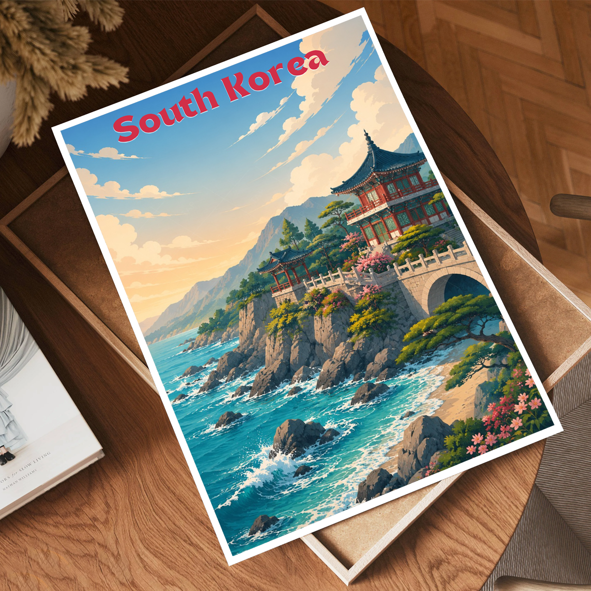 South Korea - Travel Poster Print Modern Style Wall Art