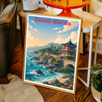 South Korea - Travel Poster Print Modern Style Wall Art