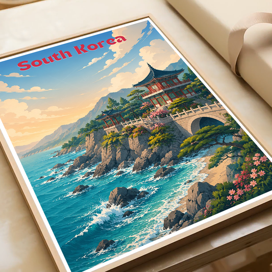 South Korea - Travel Poster Print Modern Style Wall Art - Art Print - Travel Art Poster