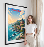 South Korea - Travel Poster Print Modern Style Wall Art