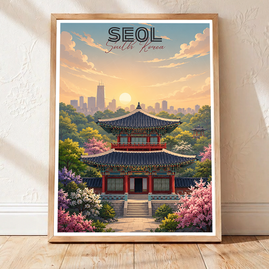 South Korea - Travel Poster Print Modern Style Wall Art - Art Print - Travel Art Poster