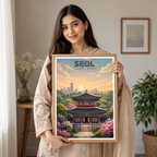 South Korea - Travel Poster Print Modern Style Wall Art