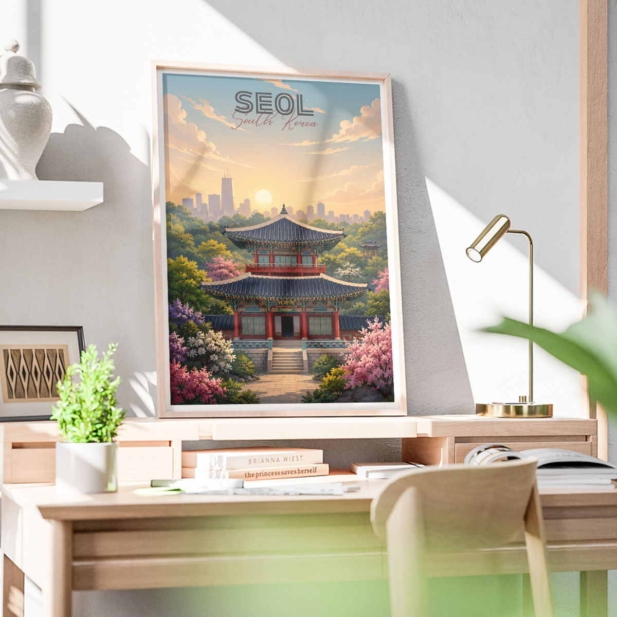 South Korea - Travel Poster Print Modern Style Wall Art