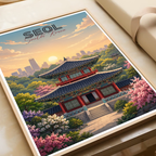 South Korea - Travel Poster Print Modern Style Wall Art