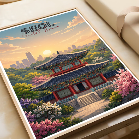 South Korea - Travel Poster Print Modern Style Wall Art - Art Print - Travel Art Poster
