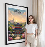 South Korea - Travel Poster Print Modern Style Wall Art