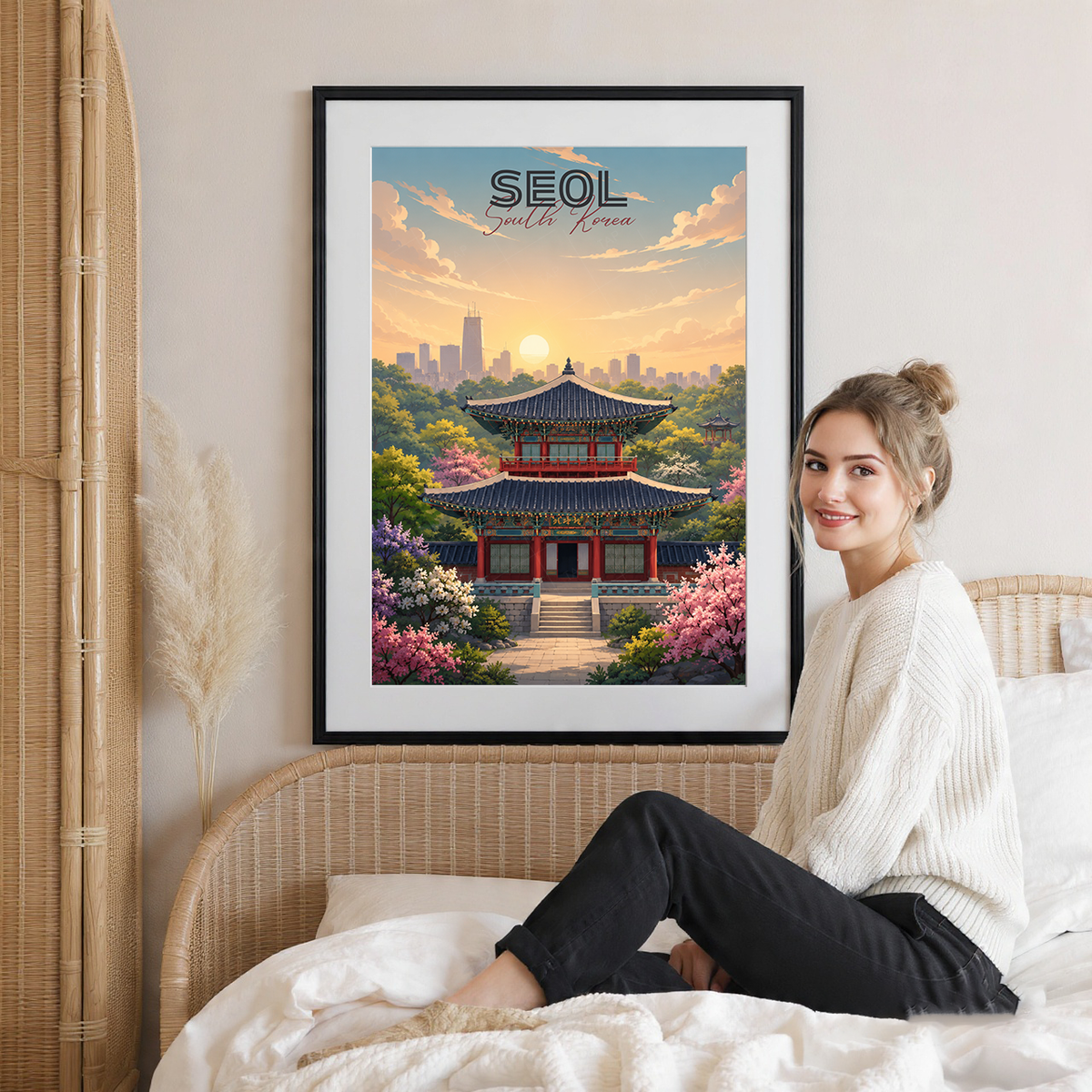 South Korea - Travel Poster Print Modern Style Wall Art