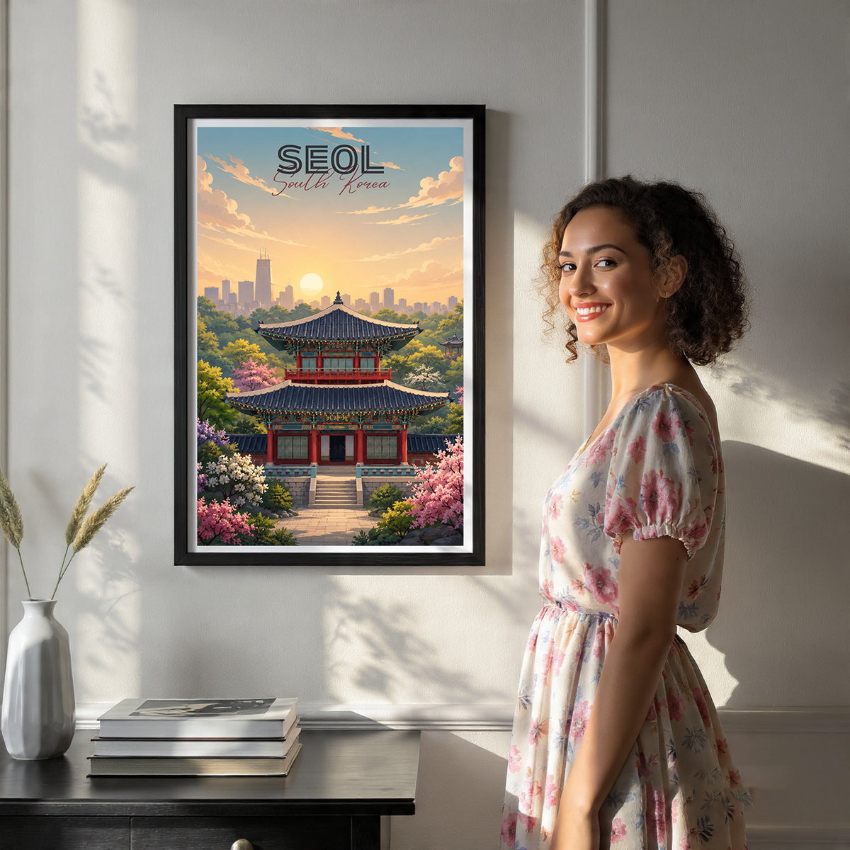 South Korea - Travel Poster Print Modern Style Wall Art