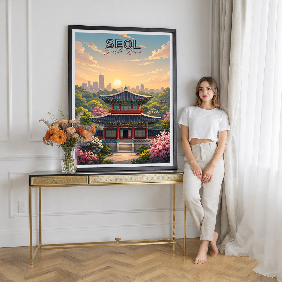 South Korea - Travel Poster Print Modern Style Wall Art