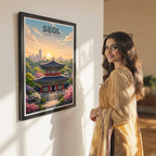 South Korea - Travel Poster Print Modern Style Wall Art