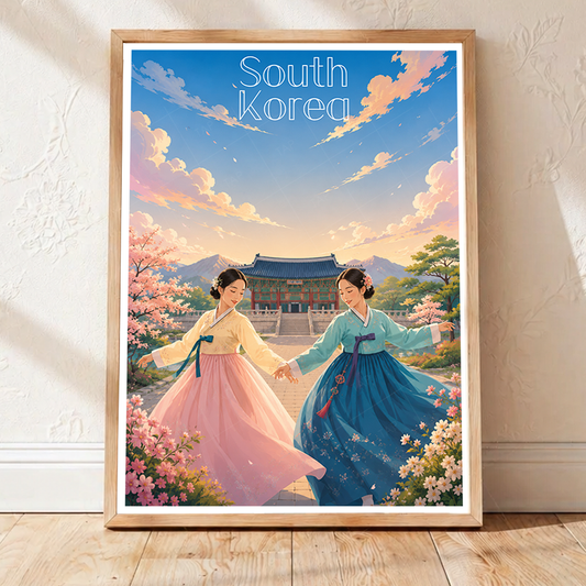 South Korea - Travel Poster Print Modern Style Wall Art - Art Print - Travel Art Poster