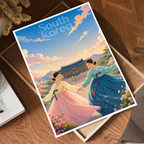 South Korea - Travel Poster Print Modern Style Wall Art