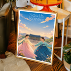 South Korea - Travel Poster Print Modern Style Wall Art
