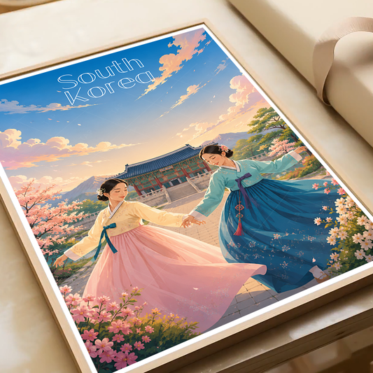 South Korea - Travel Poster Print Modern Style Wall Art - Art Print - Travel Art Poster