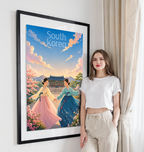 South Korea - Travel Poster Print Modern Style Wall Art