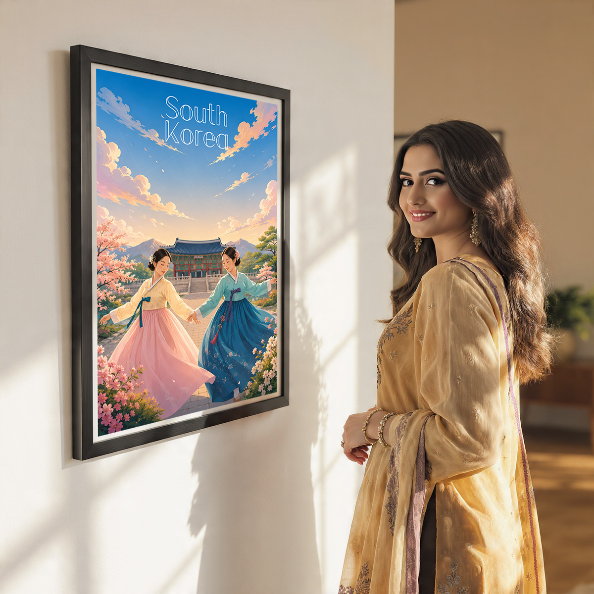 South Korea - Travel Poster Print Modern Style Wall Art