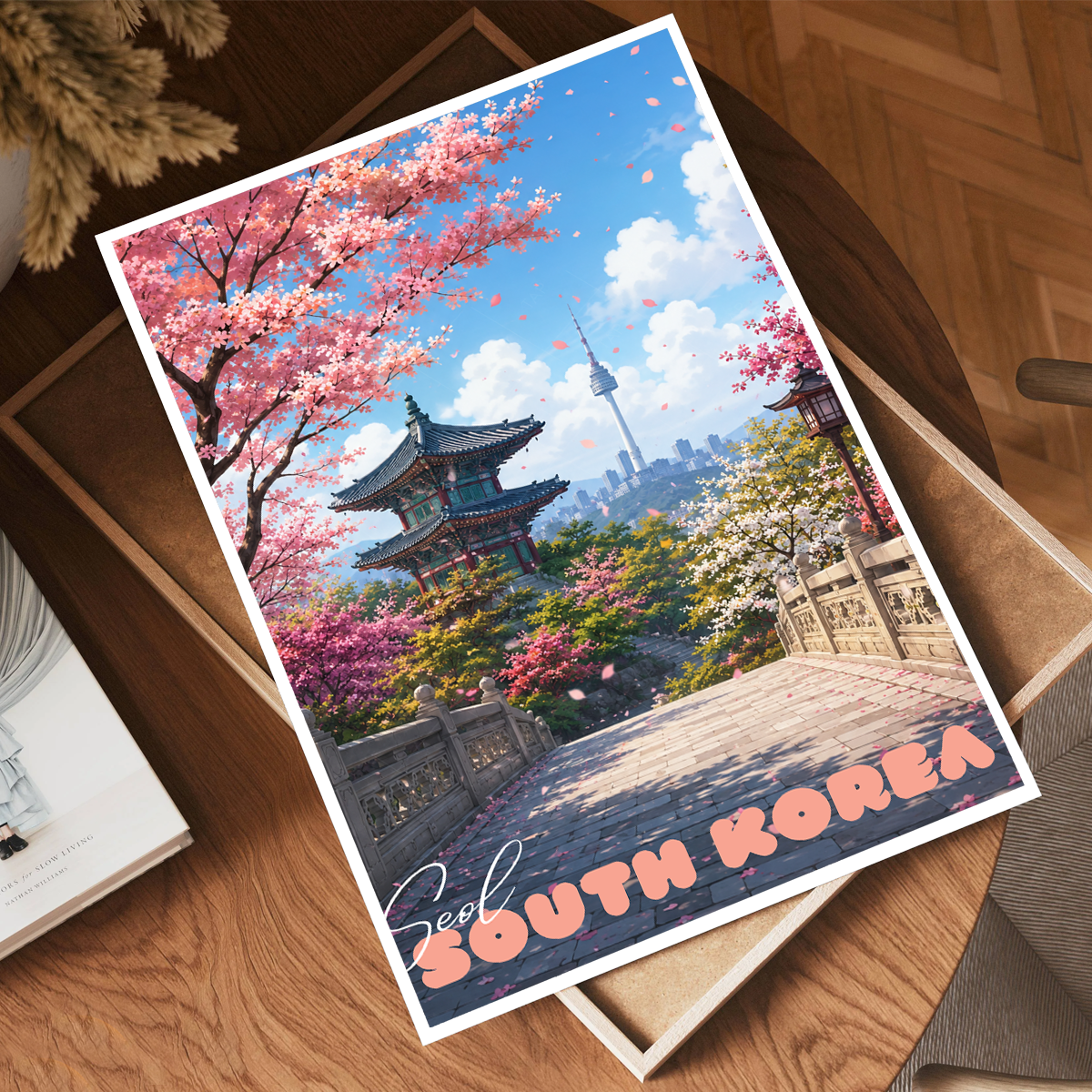 South Korea - Travel Poster Print Modern Style Wall Art