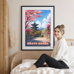 South Korea - Travel Poster Print Modern Style Wall Art