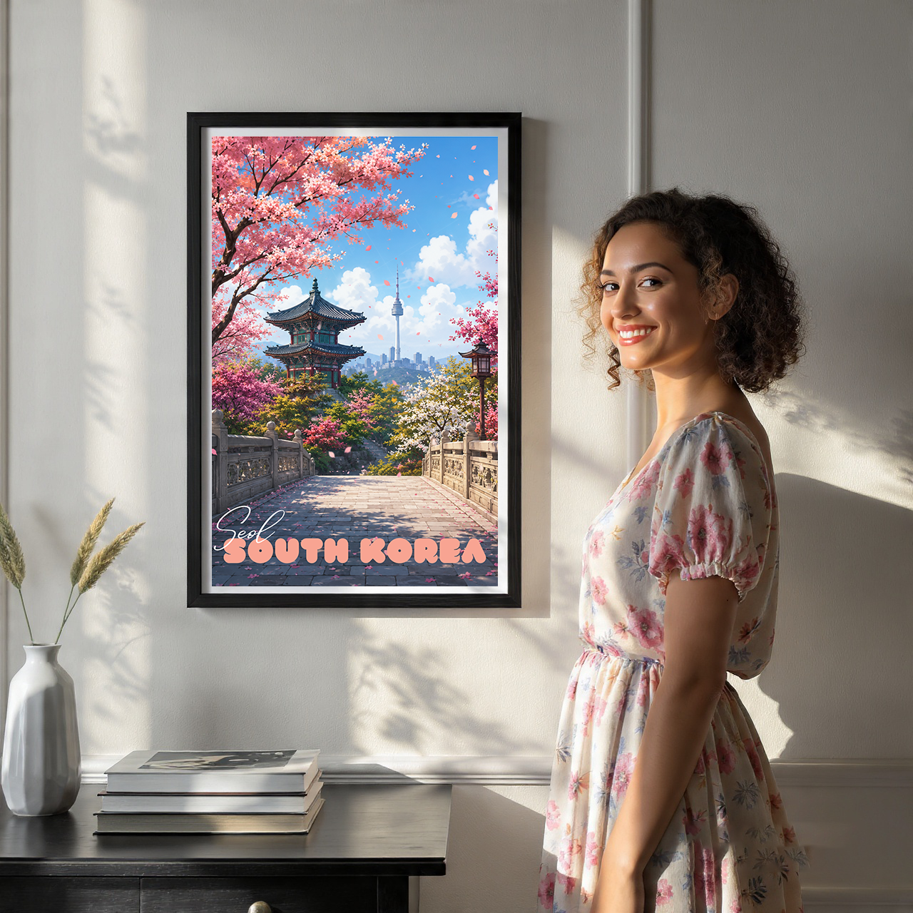 South Korea - Travel Poster Print Modern Style Wall Art