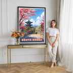 South Korea - Travel Poster Print Modern Style Wall Art