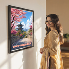 South Korea - Travel Poster Print Modern Style Wall Art