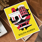 South Korea - Travel Poster Print Modern Style Wall Art
