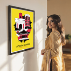 South Korea - Travel Poster Print Modern Style Wall Art