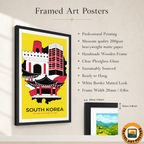 South Korea - Travel Poster Print Modern Style Wall Art