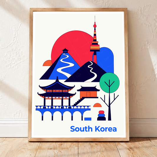 South Korea - Travel Poster Print Modern Style Wall Art - Art Print - Travel Art Poster