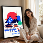 South Korea - Travel Poster Print Modern Style Wall Art