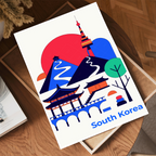 South Korea - Travel Poster Print Modern Style Wall Art