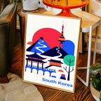 South Korea - Travel Poster Print Modern Style Wall Art