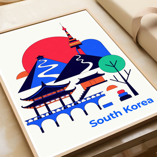 South Korea - Travel Poster Print Modern Style Wall Art - Art Print - Travel Art Poster