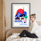 South Korea - Travel Poster Print Modern Style Wall Art