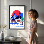 South Korea - Travel Poster Print Modern Style Wall Art
