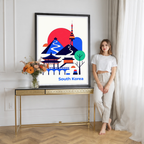 South Korea - Travel Poster Print Modern Style Wall Art