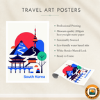 South Korea - Travel Poster Print Modern Style Wall Art