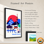 South Korea - Travel Poster Print Modern Style Wall Art