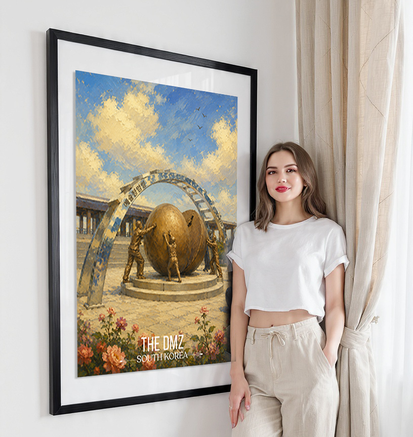 The DMZ - South Korea - Travel Poster Print Modern Style Wall Art