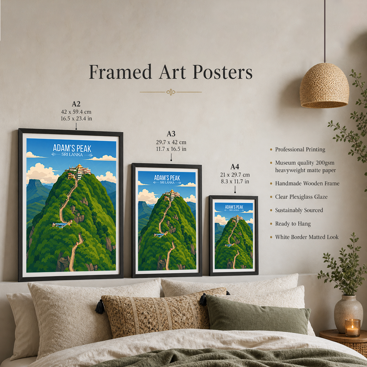 Adam's Peak - Sri Lanka - Travel Poster Print Modern Style Wall Art - Art Print - Travel Art Poster