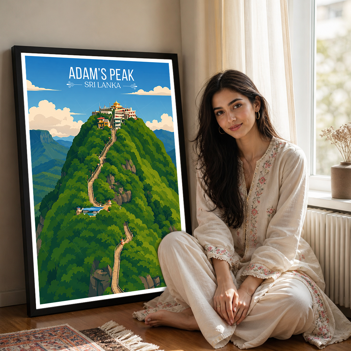 Adam's Peak - Sri Lanka - Travel Poster Print Modern Style Wall Art - Art Print - Travel Art Poster