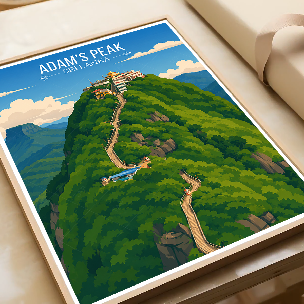 Adam's Peak - Sri Lanka - Travel Poster Print Modern Style Wall Art - Art Print - Travel Art Poster