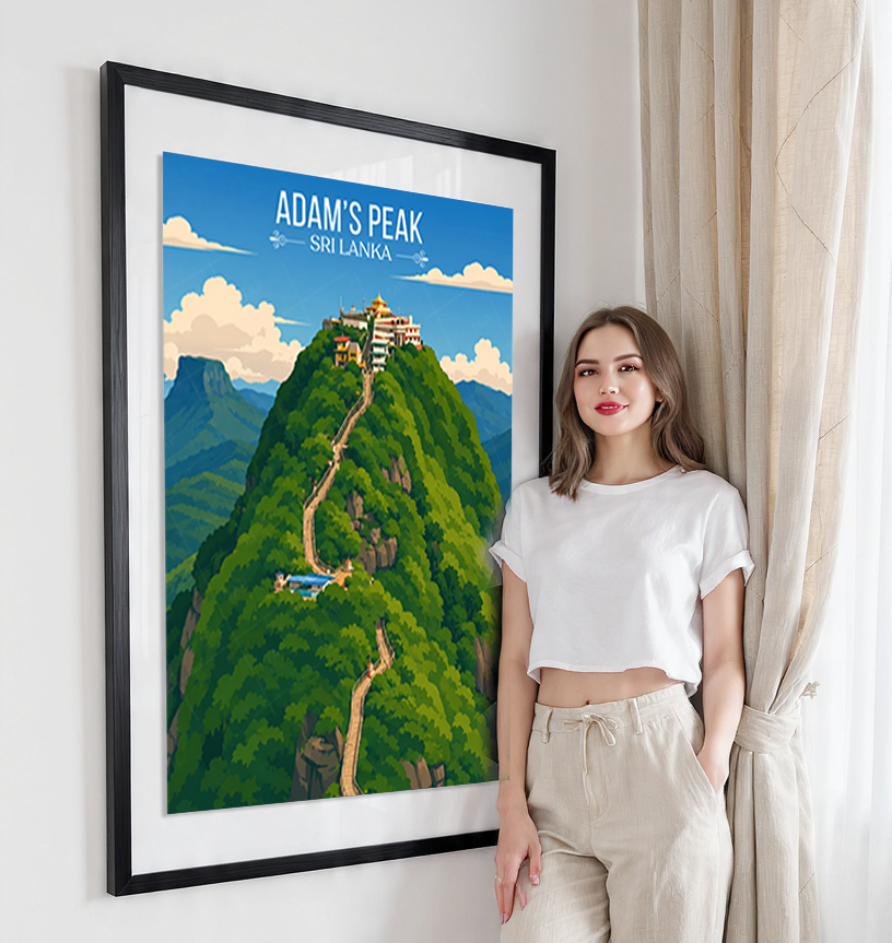 Adam's Peak - Sri Lanka - Travel Poster Print Modern Style Wall Art - Art Print - Travel Art Poster