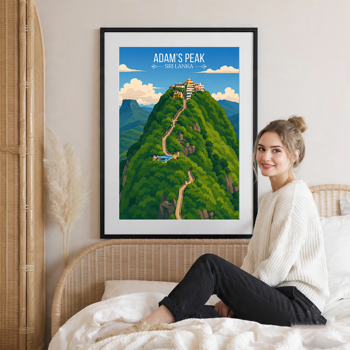 Adam's Peak - Sri Lanka - Travel Poster Print Modern Style Wall Art - Art Print - Travel Art Poster