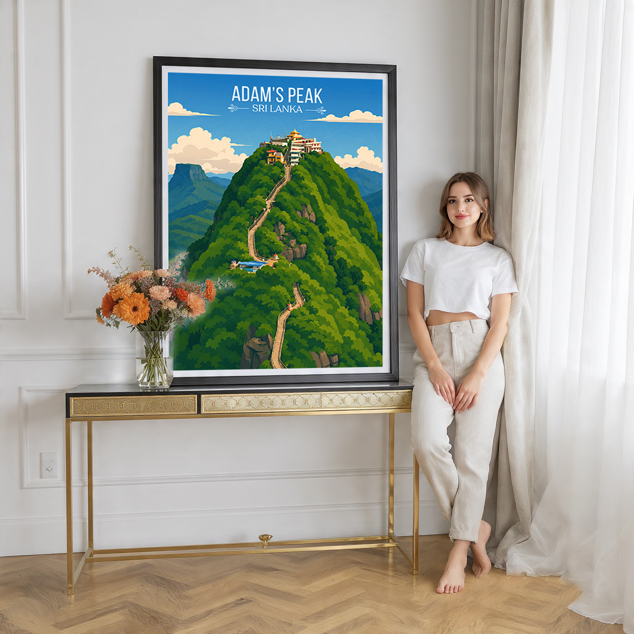 Adam's Peak - Sri Lanka - Travel Poster Print Modern Style Wall Art - Art Print - Travel Art Poster