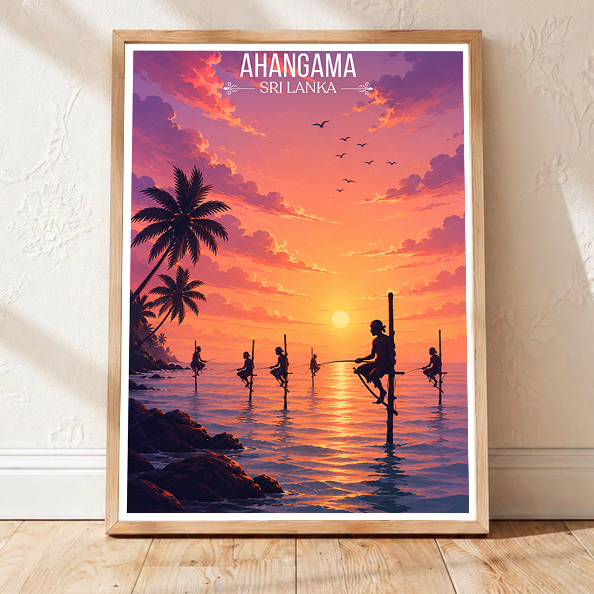 Ahangama - Sri Lanka - Travel Poster Print Modern Style Wall Art - Art Print - Travel Art Poster