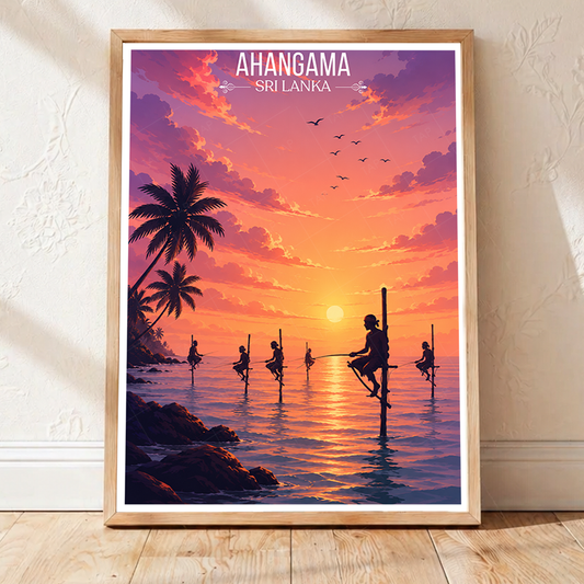 Ahangama - Sri Lanka - Travel Poster Print Modern Style Wall Art - Art Print - Travel Art Poster
