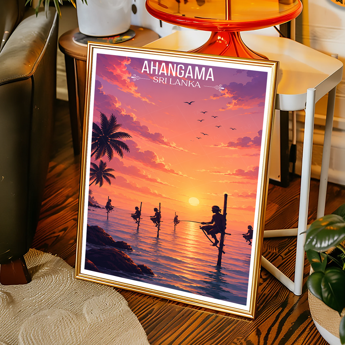 Ahangama - Sri Lanka - Travel Poster Print Modern Style Wall Art - Art Print - Travel Art Poster