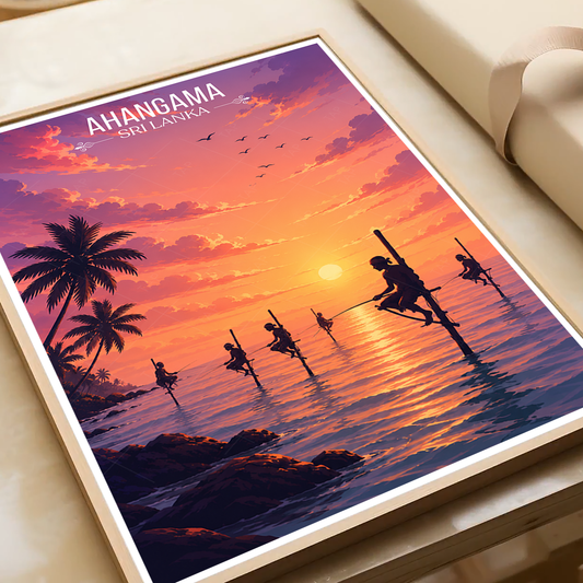 Ahangama - Sri Lanka - Travel Poster Print Modern Style Wall Art - Art Print - Travel Art Poster