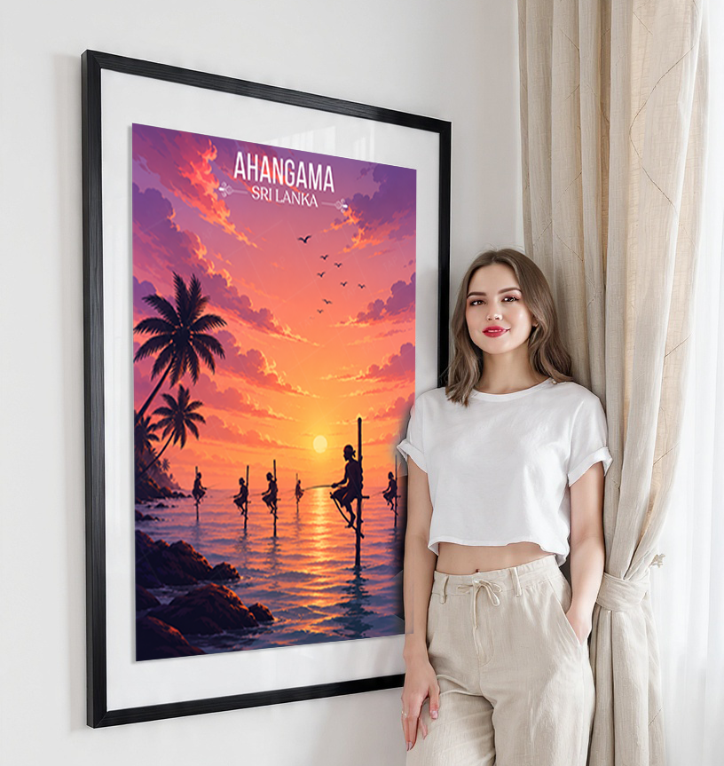 Ahangama - Sri Lanka - Travel Poster Print Modern Style Wall Art - Art Print - Travel Art Poster